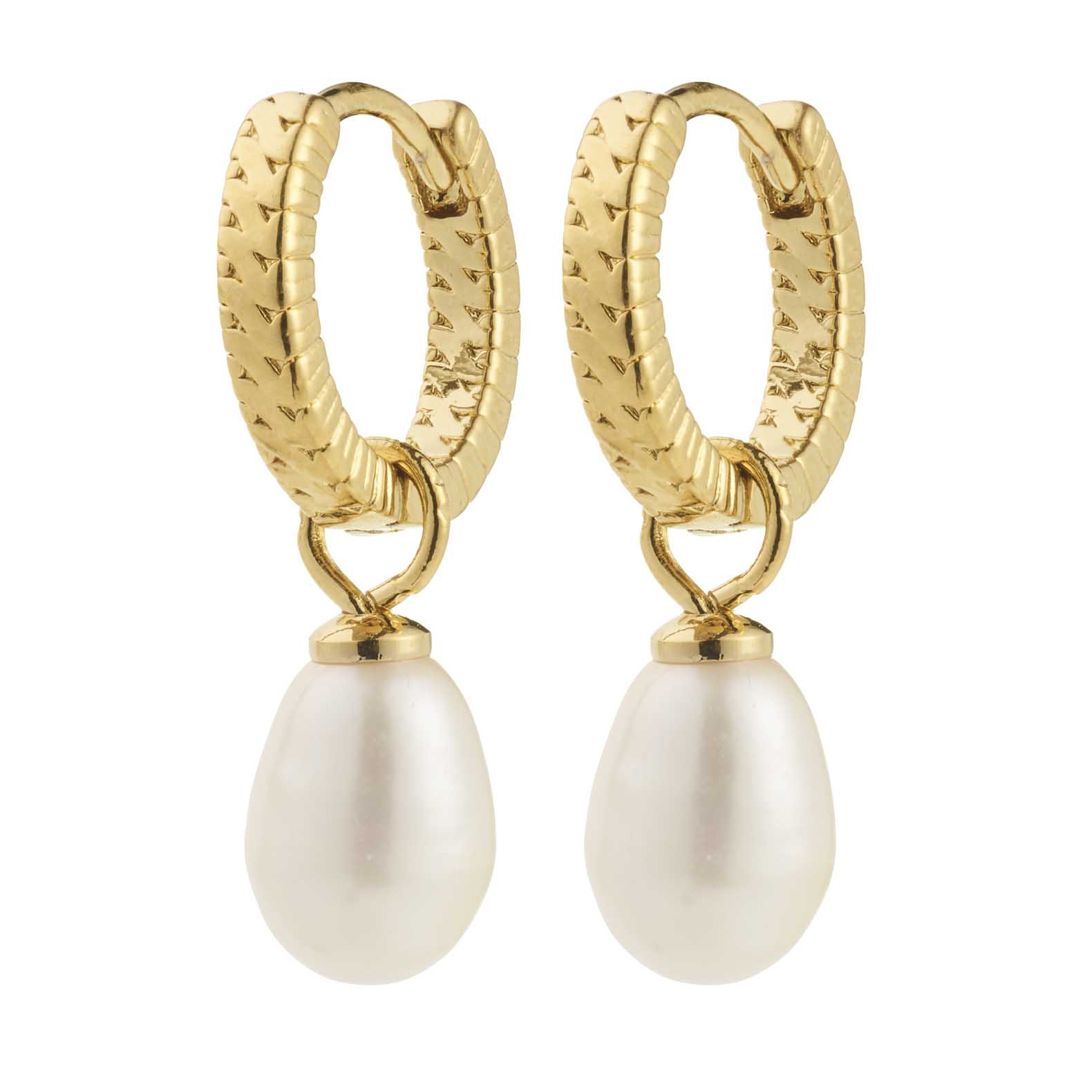 Pilgrim Elliana White Earrings - Gold Plated